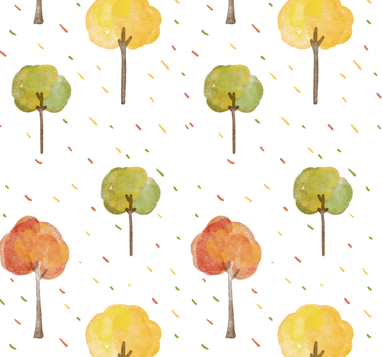 Autumn Trees Pattern nature wallpaper - TenStickers