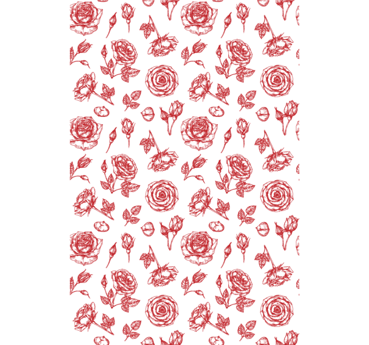 Sketched Floral Pattern flowers wallpaper - TenStickers