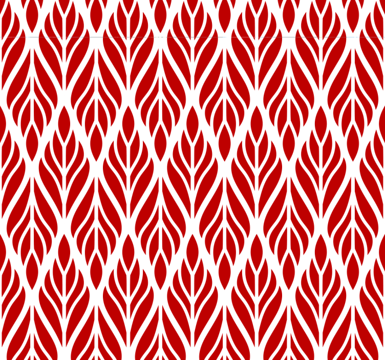 Leaflike Patterns a red wallpaper - TenStickers