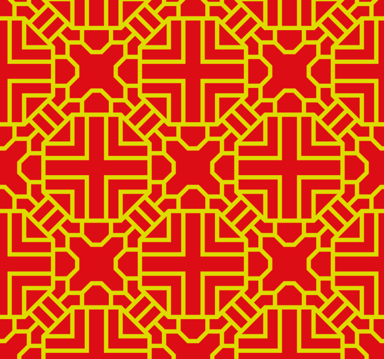 Intricate Lattice Pattern a red wallpaper - TenStickers