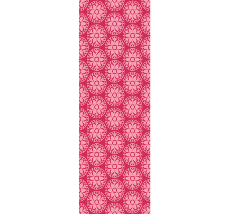Geometric Floral Motif a pink wallpaper - TenStickers