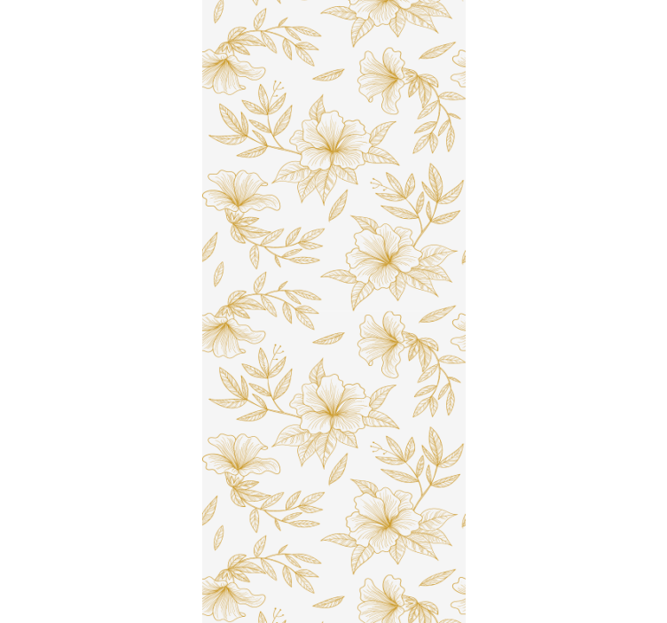 Golden Floral Elegance wallpaper flowery - TenStickers