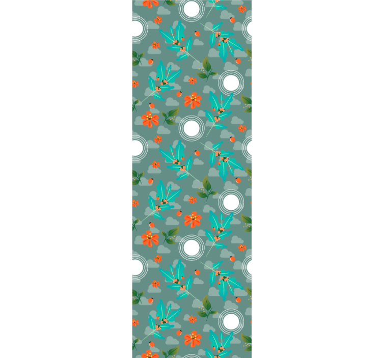 Floral Geometric dining room wallpaper - TenStickers