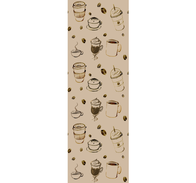Coffee Illustrations kitchen wallpaper - TenStickers