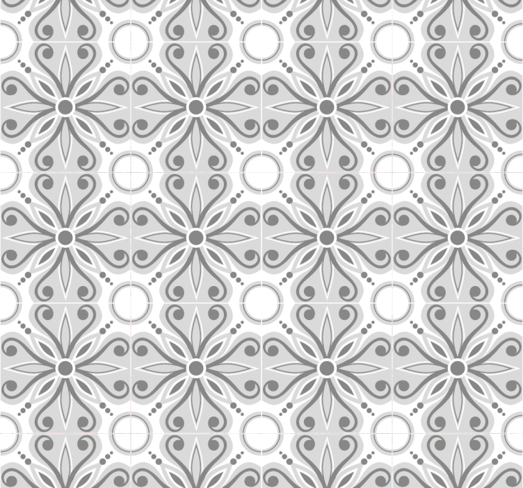 Grey Moroccan  tile wallpaper - TenStickers
