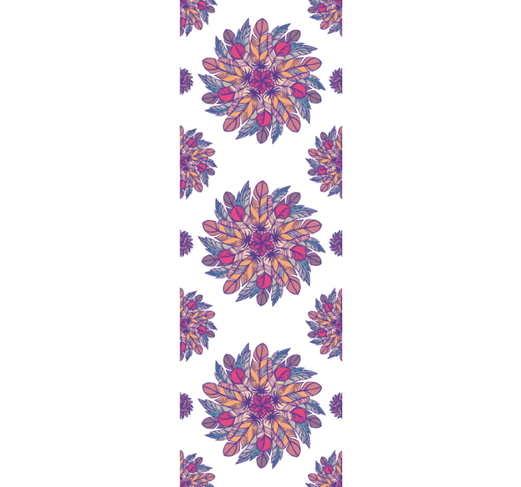 Floral Burst Motif flowers wallpaper - TenStickers