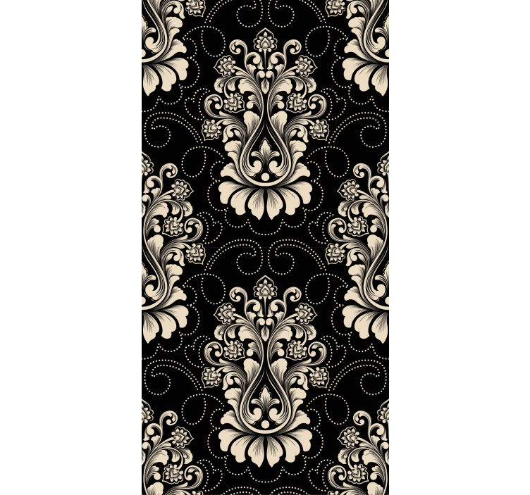 Baroque wallpaper with baroque scrollwork design - TenStickers