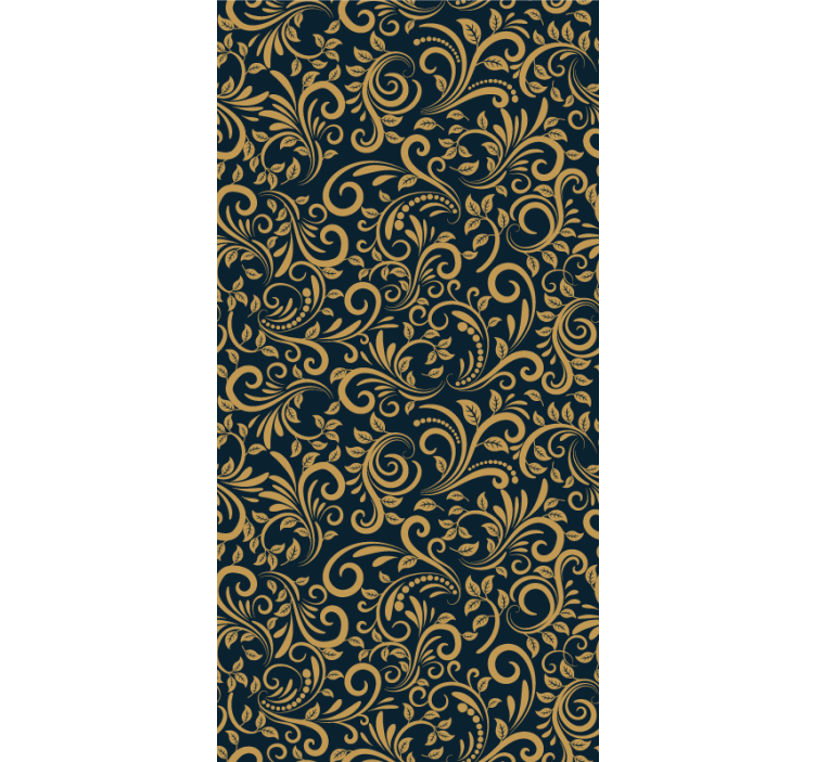 Versace gold black Flowery Wallpaper - TenStickers