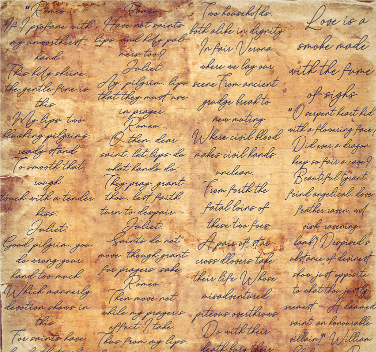 Romeo and Juliet love verse lettering wallpaper - TenStickers