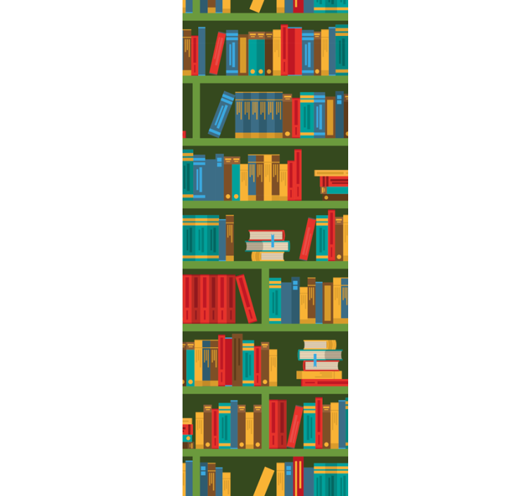 Bookshelf Illusion text wallpaper - TenStickers