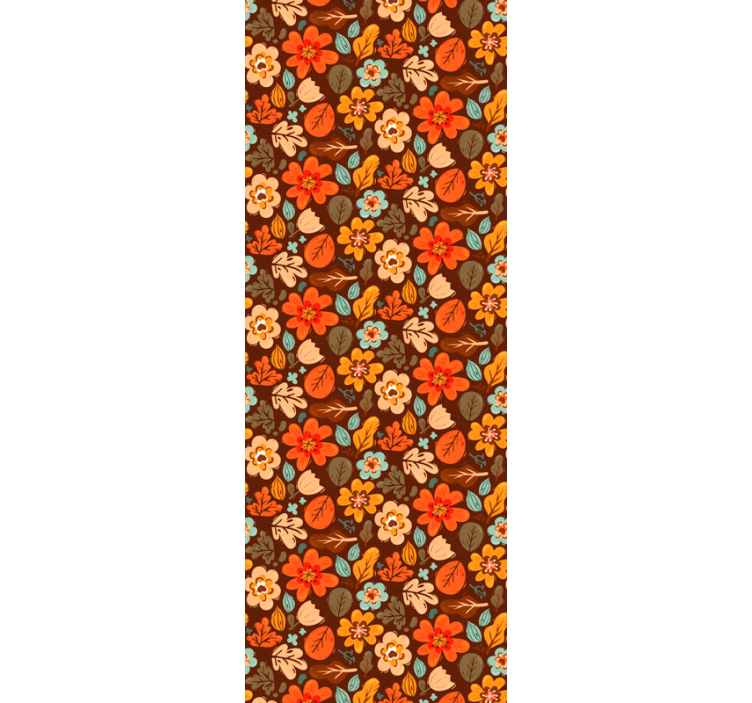 Autumnal Floral Motifs flowers wallpaper - TenStickers
