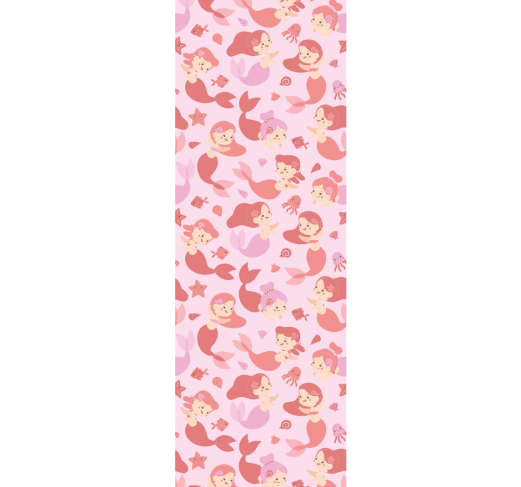 Playful Mermaid Motif cute animal wallpaper - TenStickers