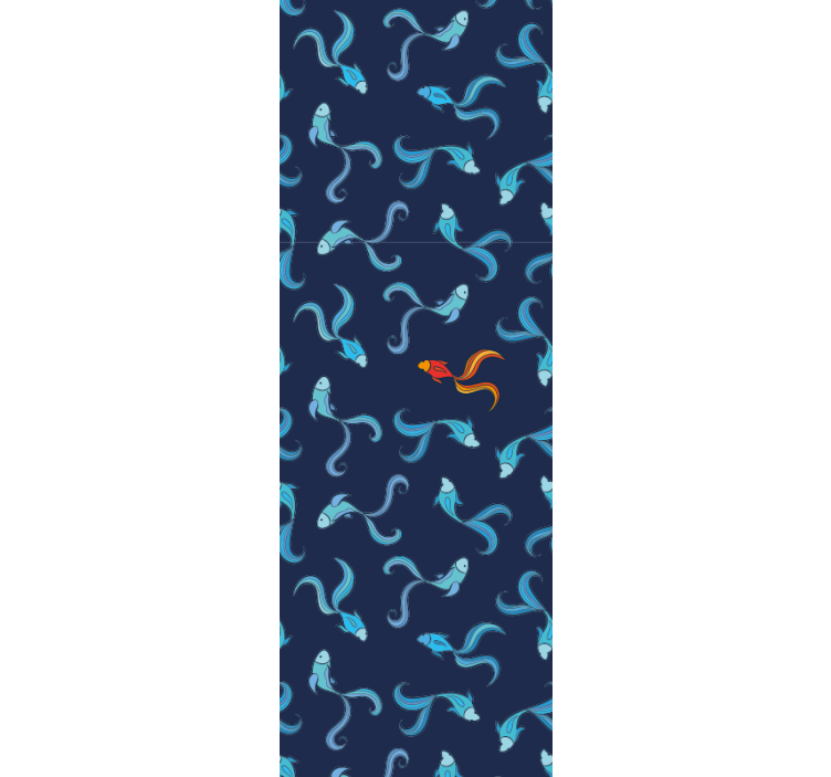 Aquatic Fauna Patterns fishes wallpaper - TenStickers