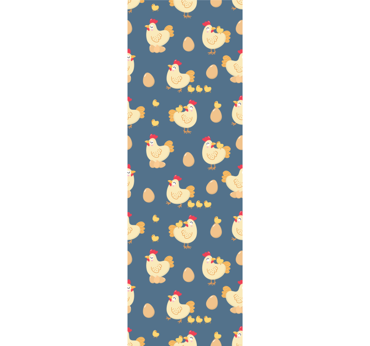 Hen and chick seamless pattern wallpaper - TenStickers