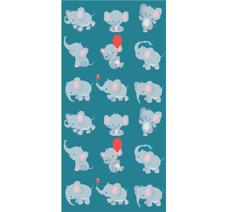 Playful Elephants wallpaper for the nursery - TenStickers