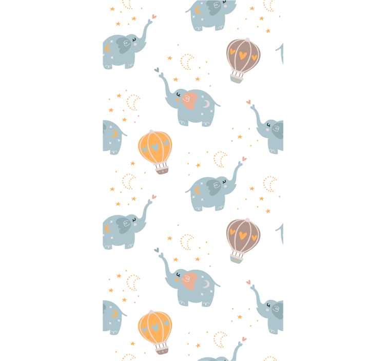 Elephant Balloon Dance wallpaper for the nursery - TenStickers