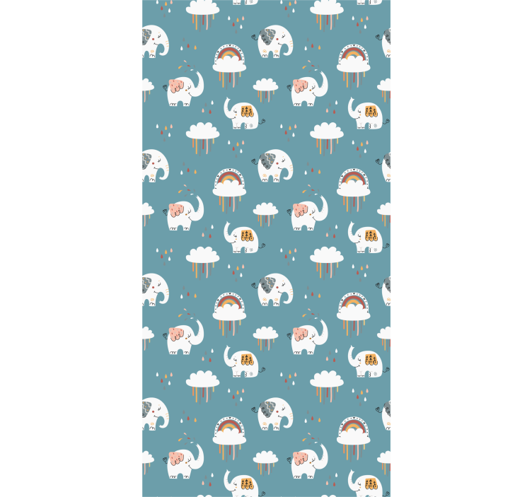 Elephant wallpaper playful elephant parade - TenStickers