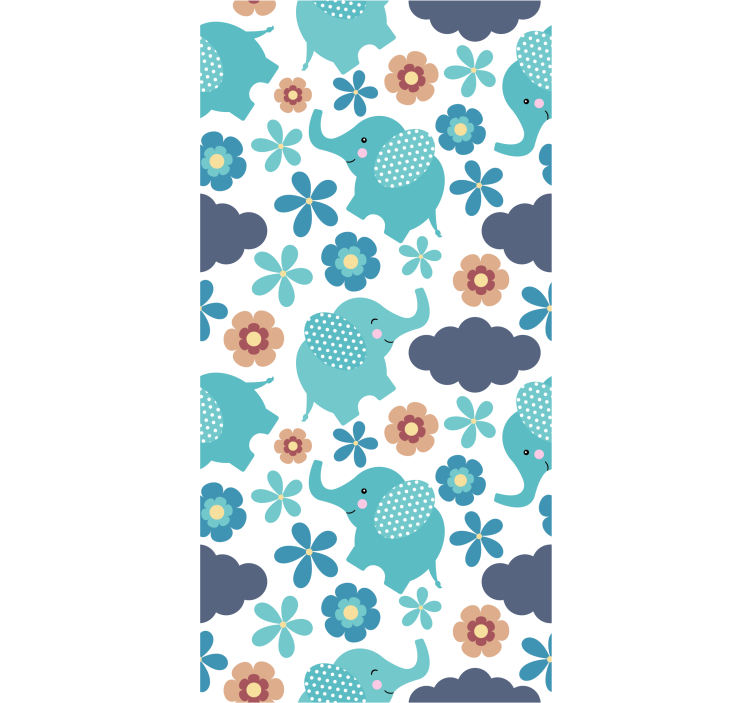 Elephant wallpaper elephant floral play - TenStickers