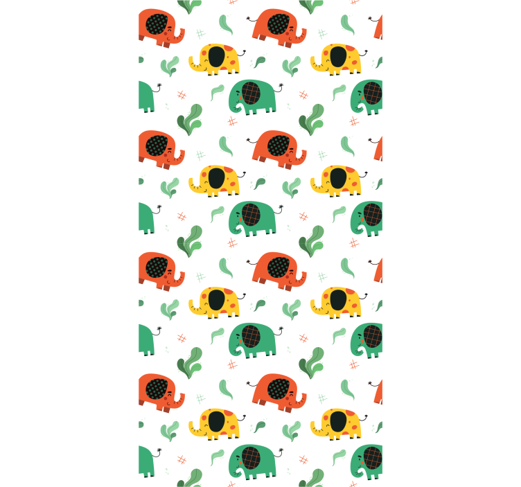 Elephant wallpaper playful elephant design - TenStickers