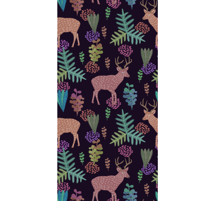 Enchanted Forest Scene cute animal wallpaper - TenStickers