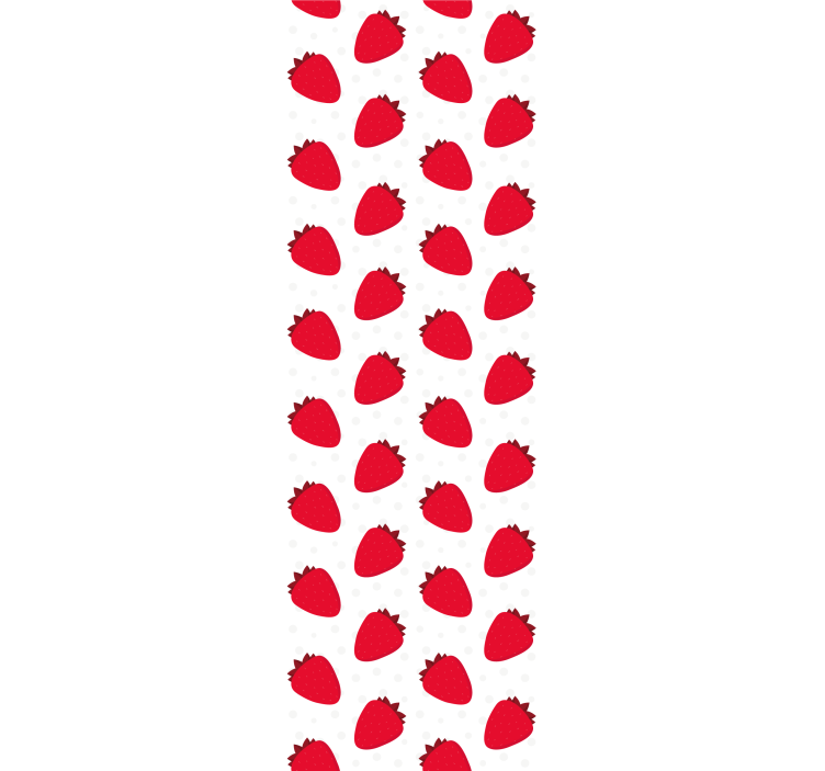 Red Berries Pattern kitchen wallpaper - TenStickers