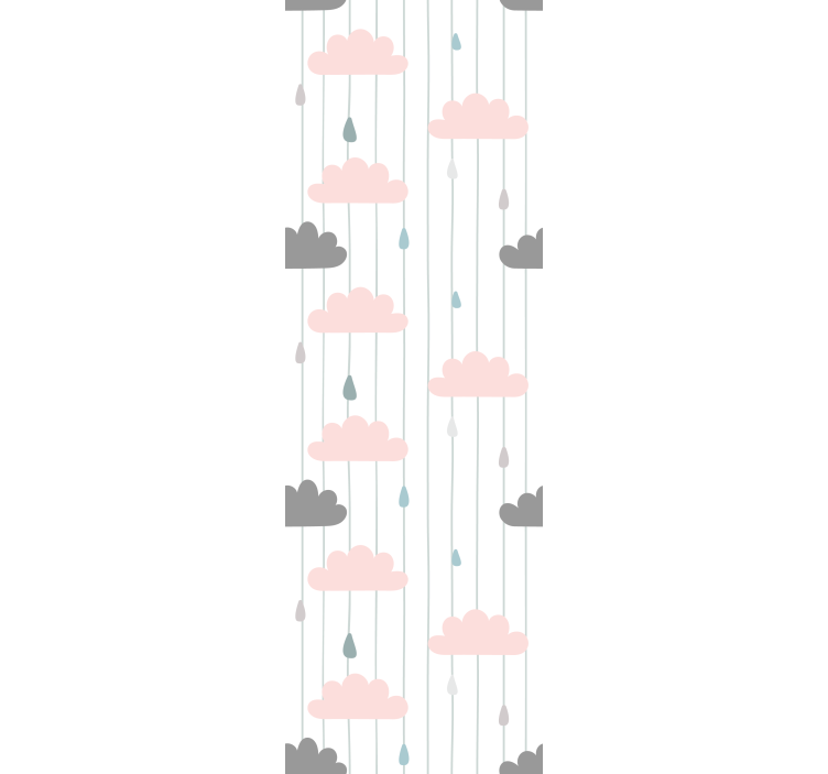 Cloudy Raindrops wallpaper for the nursery - TenStickers