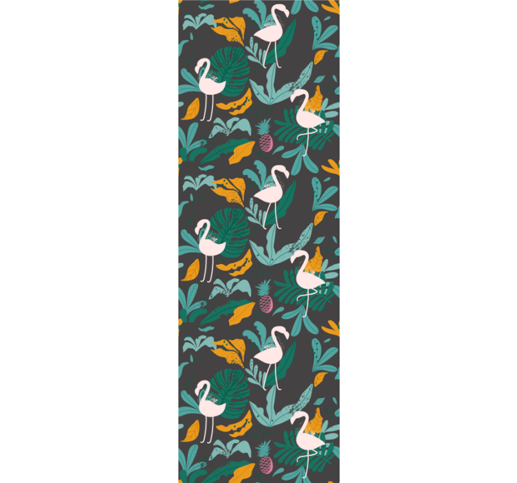 Tropical Flamingo Scene cute animal wallpaper - TenStickers