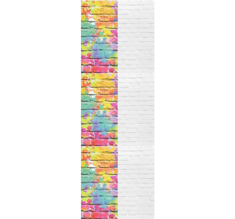 Colorful brick patterns brick wallpaper - TenStickers