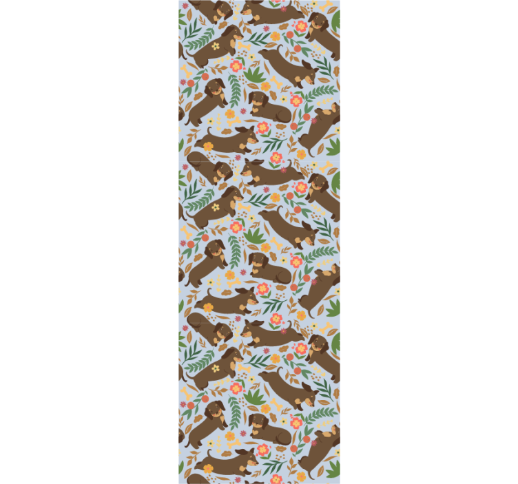 Elephant Floral Pattern wallpaper of a dog - TenStickers