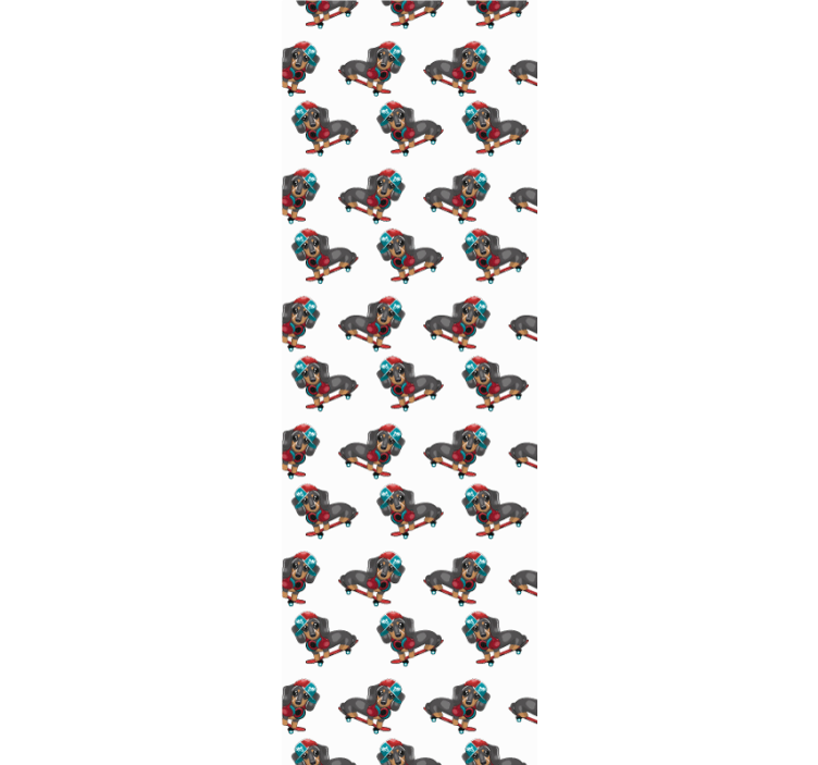 Canine Skateboarding wallpaper of a dog - TenStickers