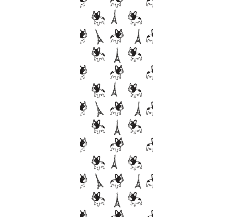 Parisian Pooches wallpaper of a dog - TenStickers