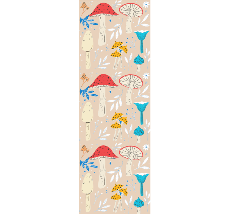 Mushroom Motifs nature wallpaper - TenStickers