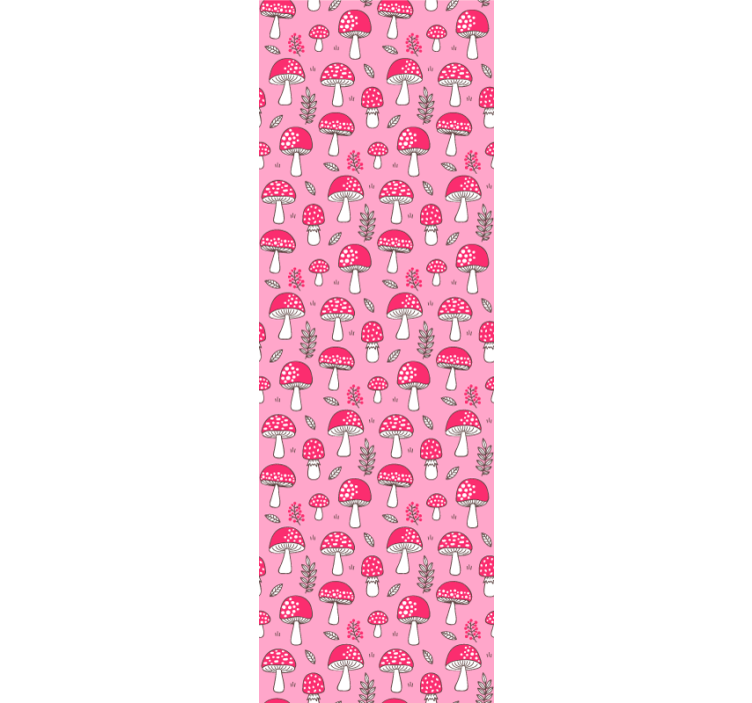 Mushroom Patterns art deco wallpaper - TenStickers