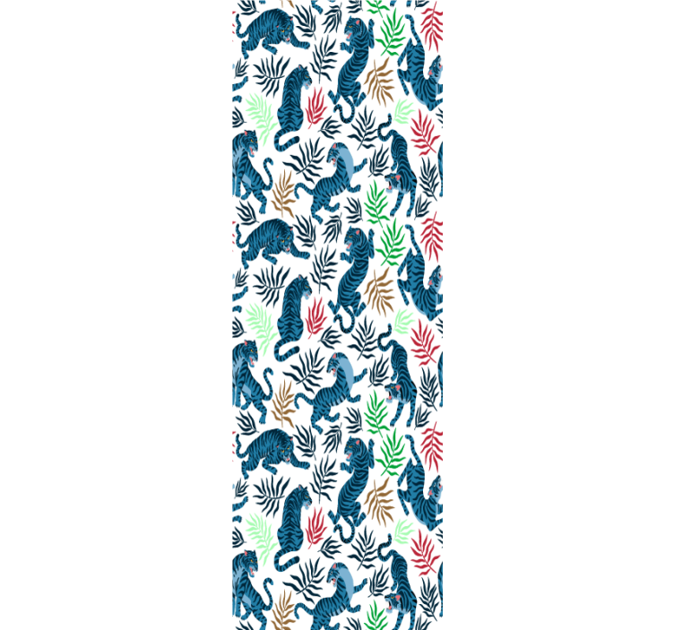 Tropical Tiger Motif cute animal wallpaper - TenStickers