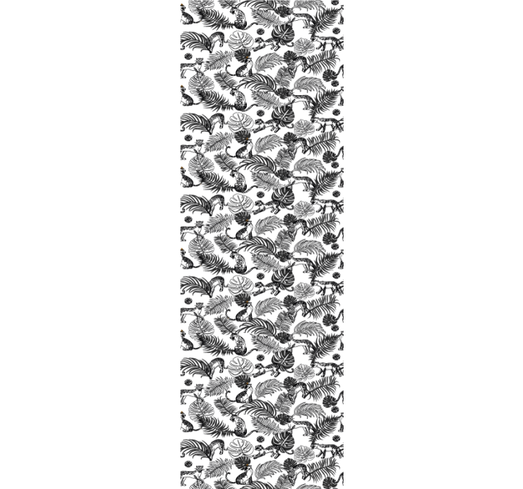 Black and White Pattern jungle wallpaper - TenStickers