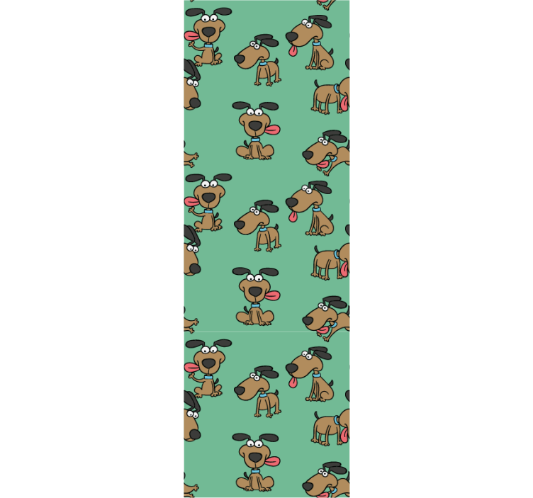 Canine Cartoon Fun wallpaper of a dog - TenStickers