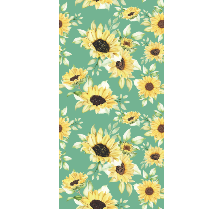 Sunflower Blooms flowers wallpaper - TenStickers