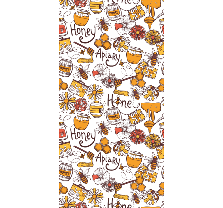Beehive Delight art deco wallpaper - TenStickers
