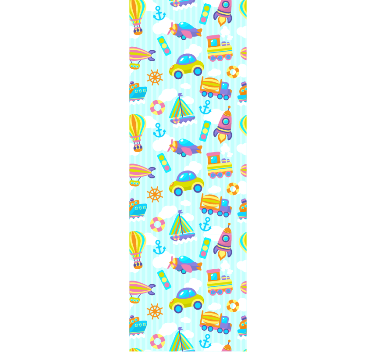 Playful Transport wallpaper childrens room - TenStickers