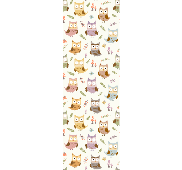 Owl Pattern cute animal wallpaper - TenStickers