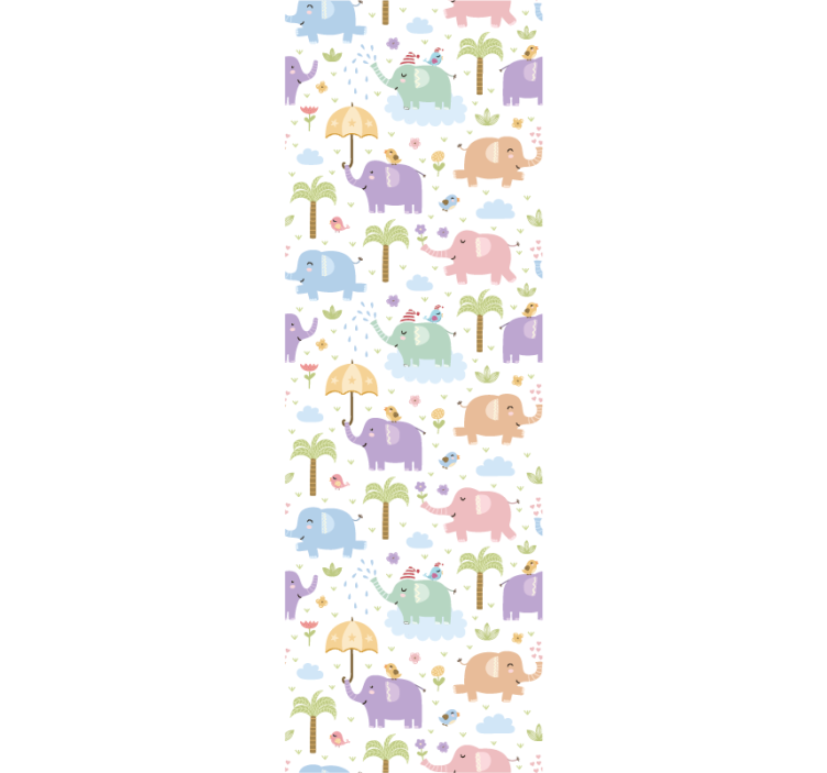 Elephant Playtime wallpaper for the nursery - TenStickers