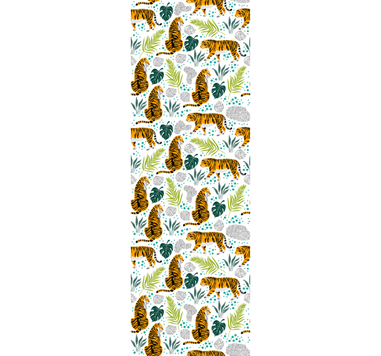 Tigers and Foliage cute animal wallpaper - TenStickers