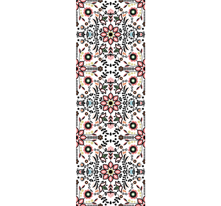 Ornamental Motif wallpaper flowery - TenStickers
