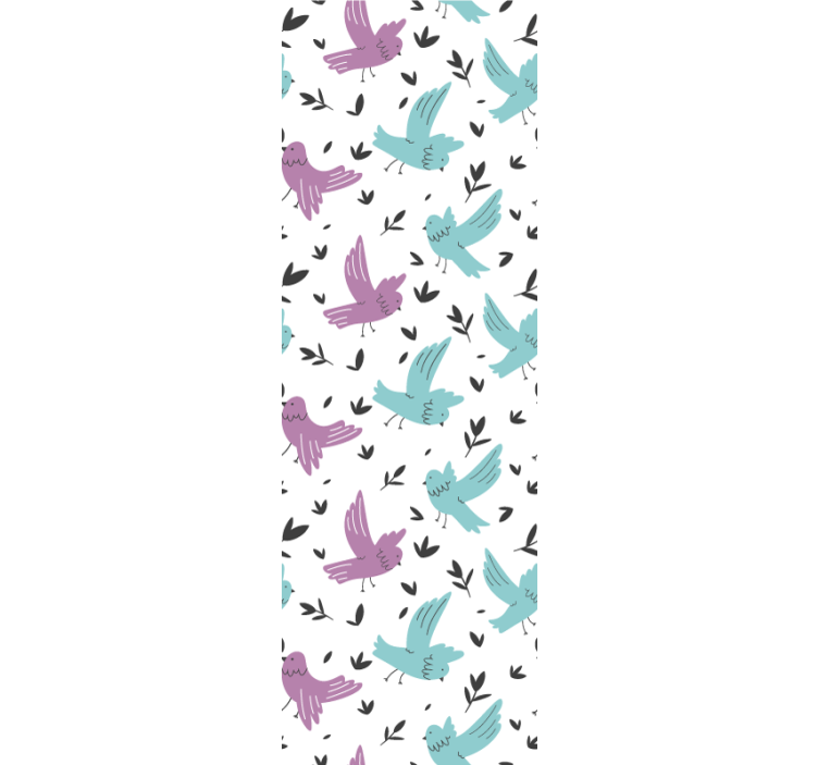 Pastel Bird Pattern cute animal wallpaper - TenStickers