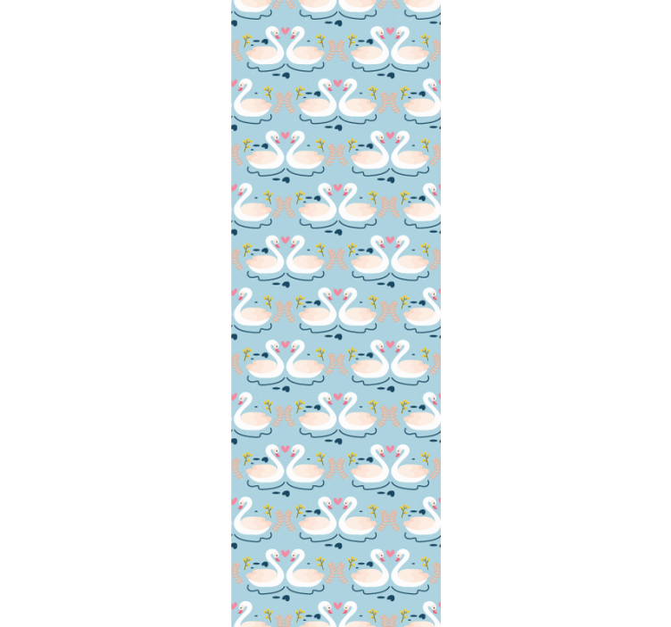 Swan Lake Pattern cute animal wallpaper - TenStickers