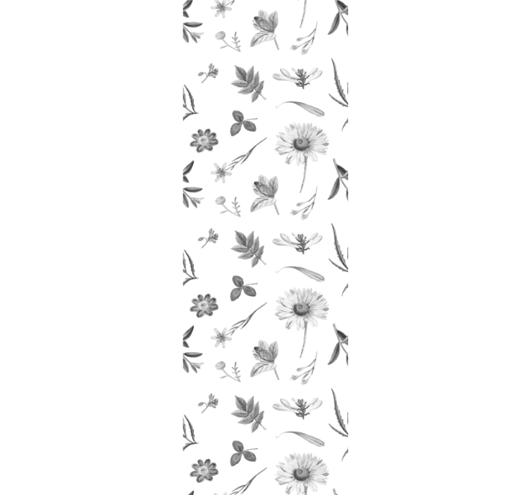 Floral Sketches flowers wallpaper - TenStickers