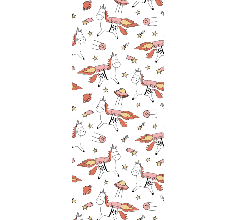 Playful Unicorn Pattern cute animal wallpaper - TenStickers