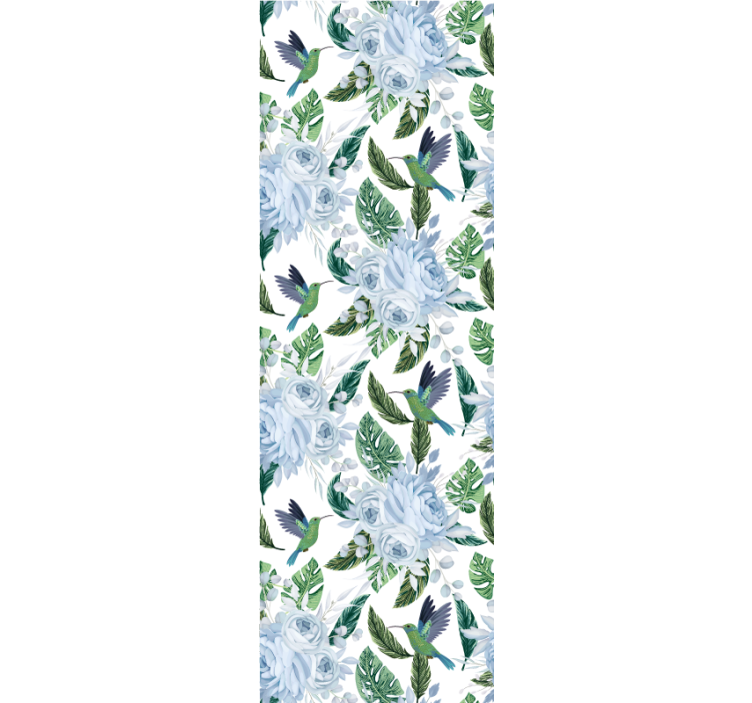 Floral Hummingbird Design flowers wallpaper - TenStickers