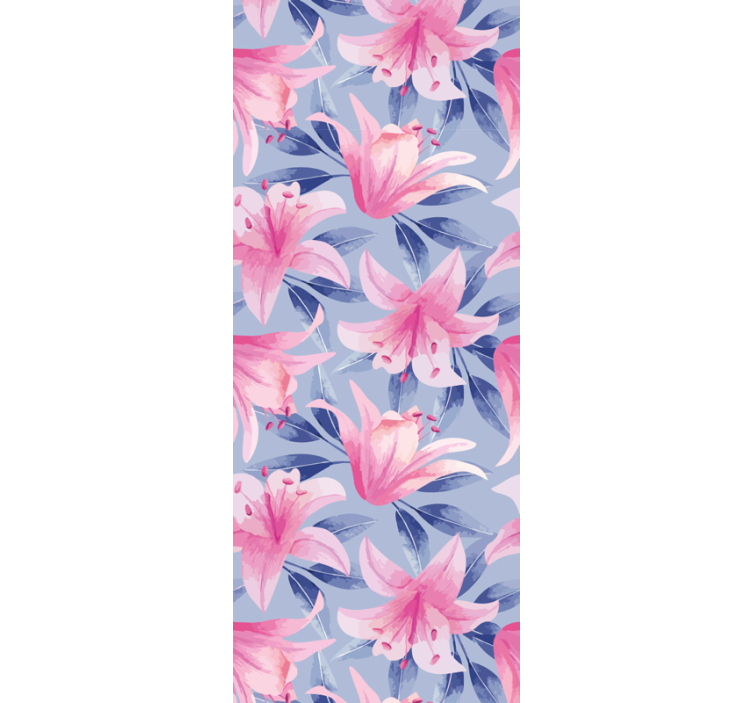 Elegant Lily Pattern wallpaper flowery - TenStickers