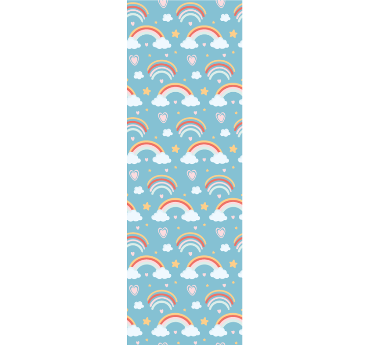 Playful Rainbow Clouds wallpaper for the nursery - TenStickers